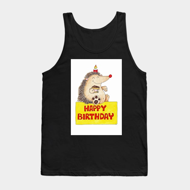 Birthday Hedgehog Tank Top by nicolejanes